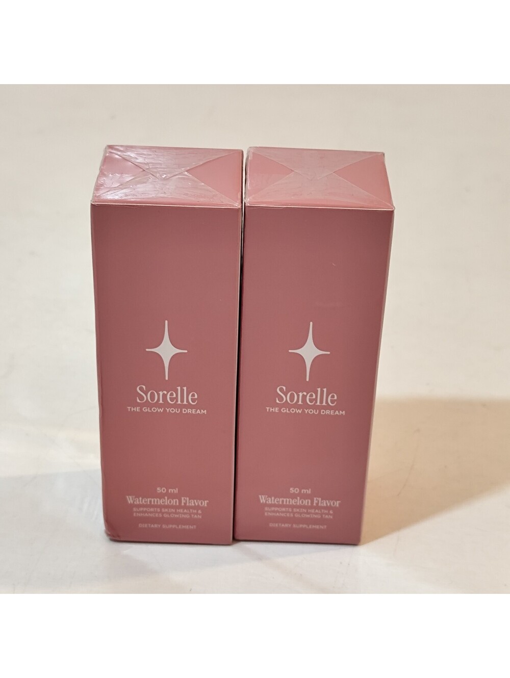Lot of 2 Sorelle The Glow You Drink Daily Tanning Drops Watermelon Flavor